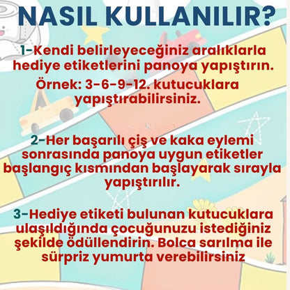 Tuvalet Eğitimi Sticker Motivasyon Panosu