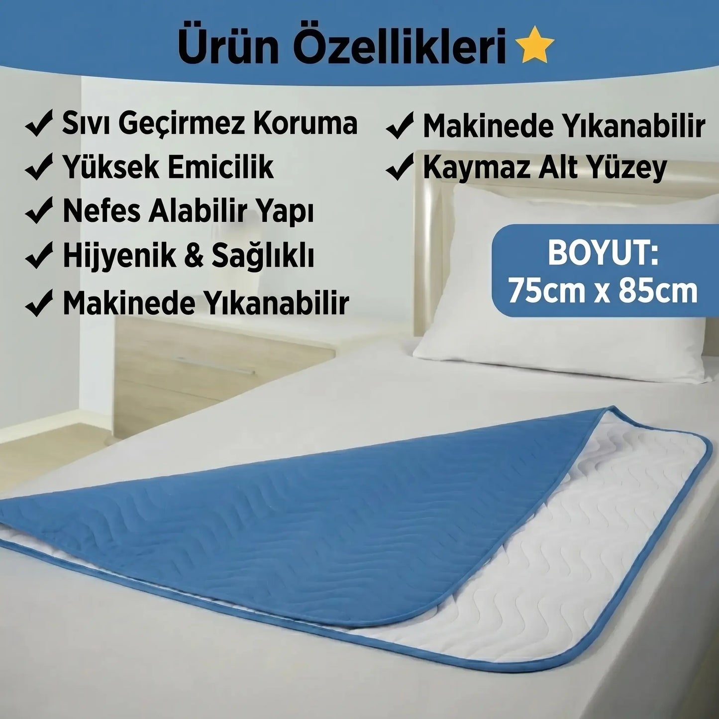 Tuvalet Eğitimi Yıkanabilir Sıvı Geçirmez Yatak Koruyucu